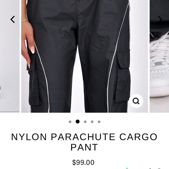NWT Nylon Parachute Cargo Pants - Picture 2 of 3